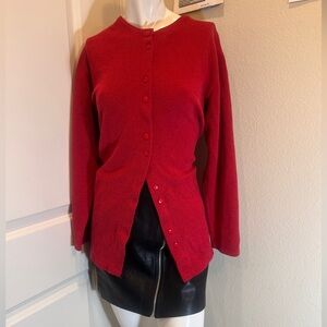 Red Button-Up Cardigan